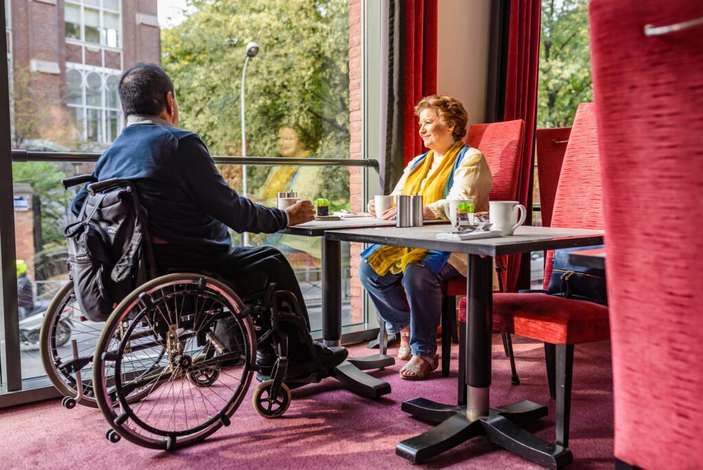 Traveler in a wheelchair 