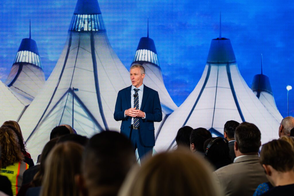 United Airlines CEO Scott Kirby at Denver airport