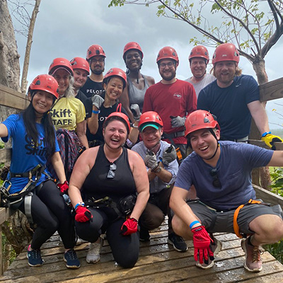 The Skift Team Zip-Lining in Puerto Rico